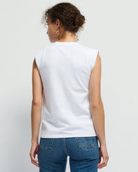 Patti Muscle Tank in Optic White - Bliss Boutiques