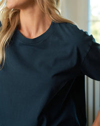 Quinn Crew LS Tee in Vintage Navy - Bliss Boutiques
