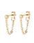 Opal Chain Stud Earrings in Gold