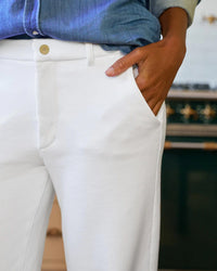 Riley Wide Trouser Sweatpant in White - Bliss Boutiques