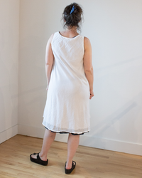 Bree Dress in White Cotton Silk