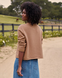 Jackie - Sweatshirt Cardigan in Chai