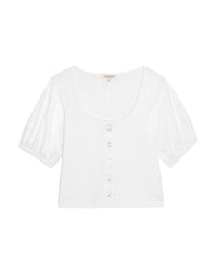 Alma Cropped Top in Optic White