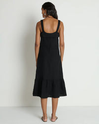 Amalia Midi Dress in Jet Black