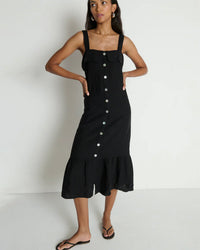 Amalia Midi Dress in Jet Black
