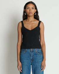 Annie V-Neck Top in Jet Black