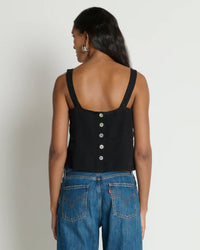 Annie V-Neck Top in Jet Black