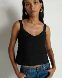 Annie V-Neck Top in Jet Black