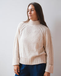 Raglan Crew w/ Cuffed Bracelet Sleeves in Sand