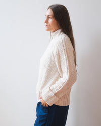 Raglan Crew w/ Cuffed Bracelet Sleeves in Sand