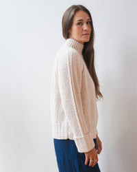 Raglan Crew w/ Cuffed Bracelet Sleeves in Sand