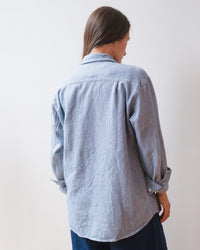 Llewyn Shirt Jacket in Lt Blue/White
