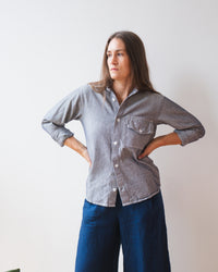 Llewyn Shirt Jacket in Navy/White