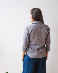 Llewyn Shirt Jacket in Navy/White