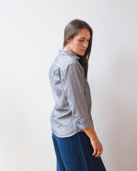 Llewyn Shirt Jacket in Navy/White