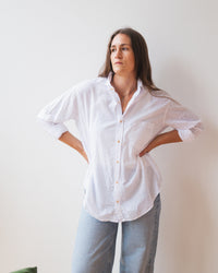 Alix Top in White Cotton