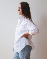 Alix Top in White Cotton