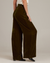 Pleated Wide Leg Trouser in Olive Gold