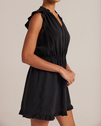 Ruffle Sleeve Mini Dress in Vintage Black