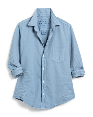Barry Tailored Button Up Shirt in Dusty Blue Denim