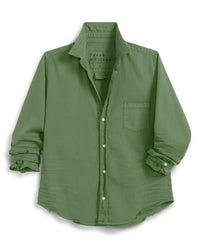 Barry Tailored Button Up Shirt in Nori Distressed Denim