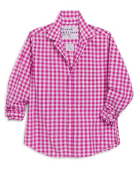 Barry Tailored Button Up in Pink Check - Bliss Boutiques