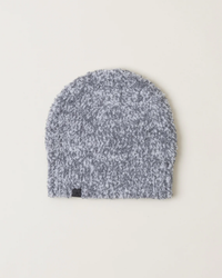 Barefoot Dreams Cozychic CC Heathered Beanie in Graphite/Almond hat on a plain background.