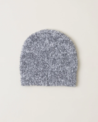 Cozychic CC Heathered Beanie in Graphite/Almond on a neutral background by Barefoot Dreams.