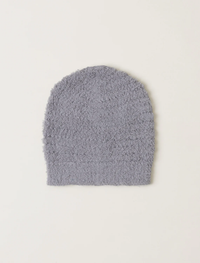 Gray CC Boucle Beanie in Pewter on a white background by Barefoot Dreams.