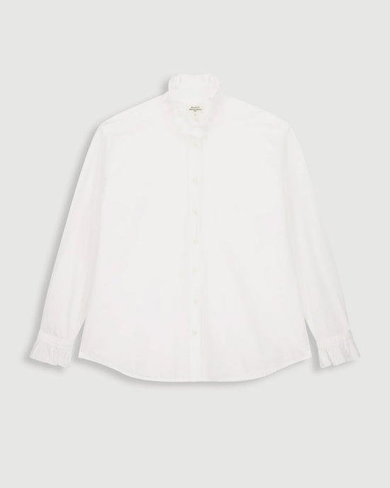 Hartford Chana Ruffle Collar Blouse in White 