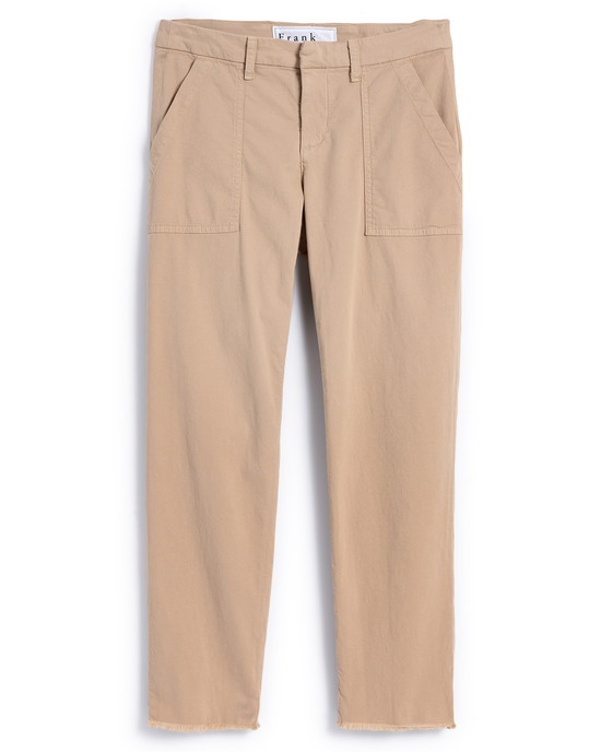 Frank & Eileen Blackrock Utilty Pant in Khaki isolated on a white background.