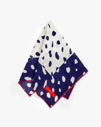 Jaguar Bandana in Navy & Cream with red trim by Clare V.