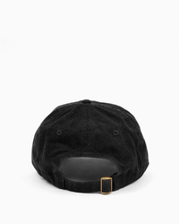 Black Clare V. Emb Ciao baseball hat with an adjustable strap visible from the back.