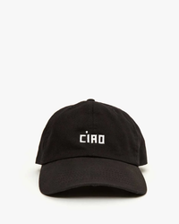 Clare V. Emb Ciao Baseball Hat in Black w/ Cream