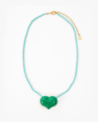 Clare V. Beaded Heart Necklace 