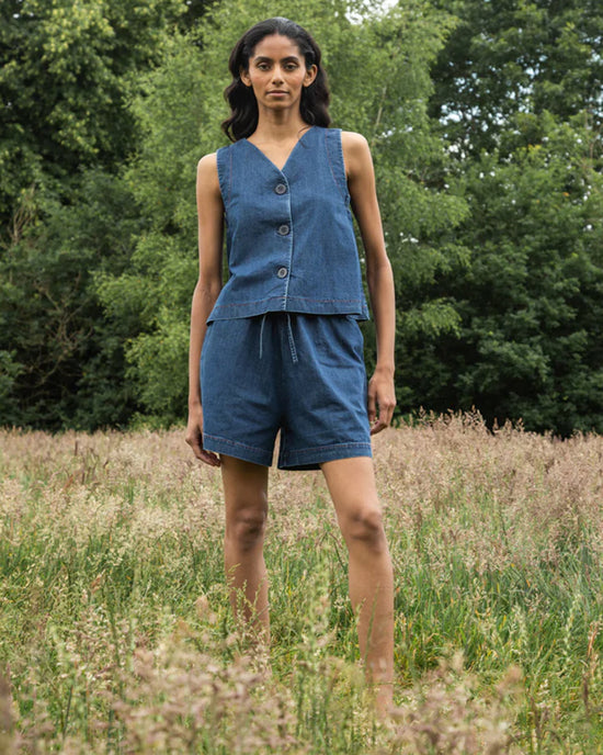Beaumont Organic Jovie-Leigh Top in Mid Blue 