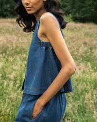 Beaumont Organic Jovie-Leigh Top in Mid Blue 
