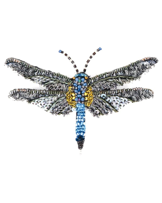 Blue Dasher Dragonfly Brooch Pin