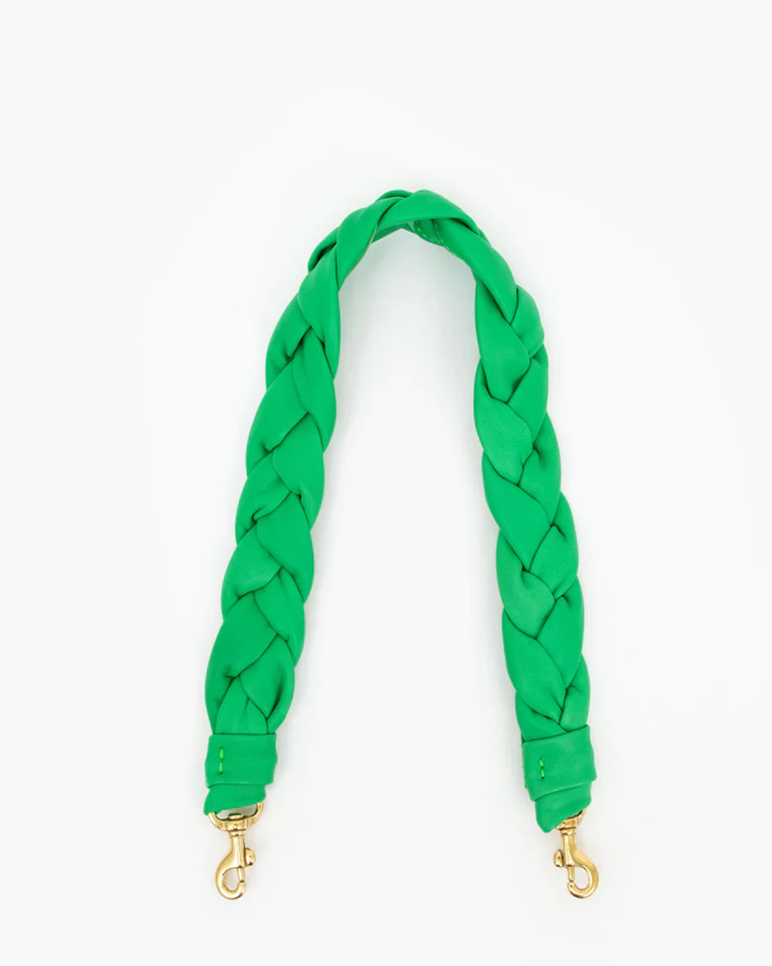 Clare V. Braided Leather Shoulder Strap in Parrot Green - Bliss Boutiques