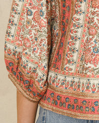MABE Cass Print Jacket in Coral 