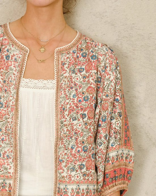 MABE Cass Print Jacket in Coral 