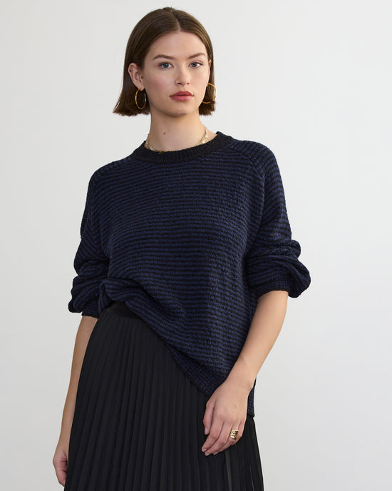 Margaret O'Leary Lola Pullover in Black/Navy 