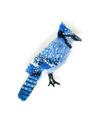 Trovelore Jewelry Crested Blue Jay Brooch Pin