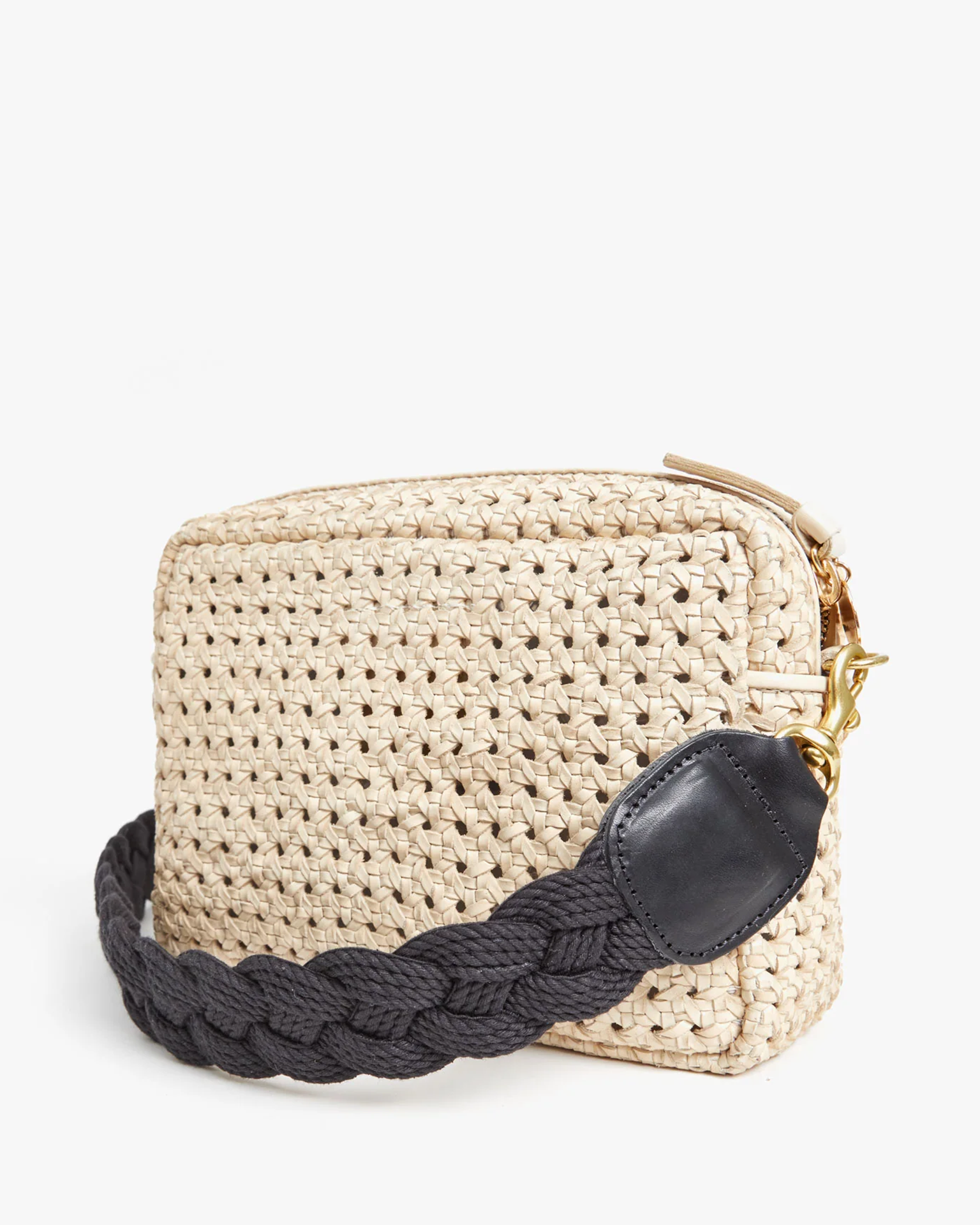 Clare V. Braided Rope Crossbody Strap in Black - Bliss Boutiques