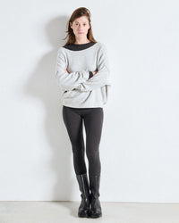 Damsville Boatneck Sweater in Gris Chine - Bliss Boutiques