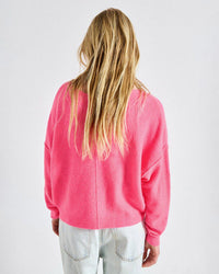 Damsville Boatneck Sweater in Rose Fluo - Bliss Boutiques