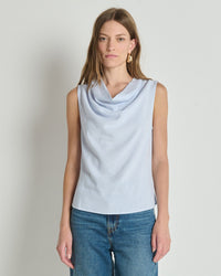 Cille Cowl Neck Tank in Mini Stripe - Bliss Boutiques