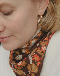 Retour de Foret Small Silk Bandana in Chocolate