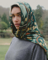 Retour de Foret Modal & Silk Bandana in Green