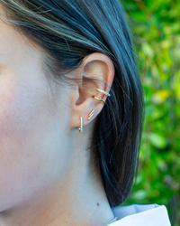 Hook Crystal Post Earrings in Gold
